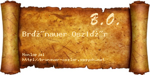 Brünauer Oszlár névjegykártya